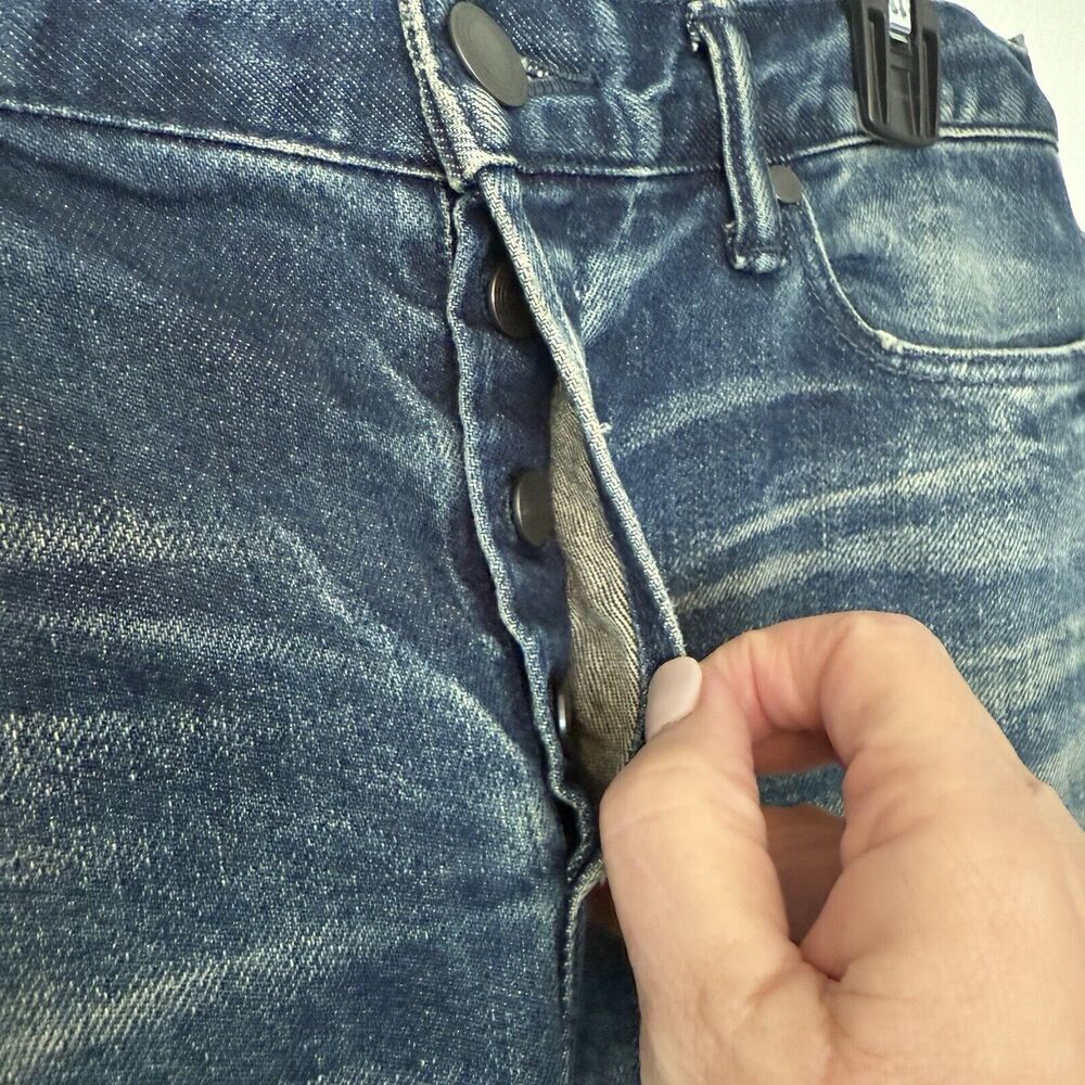 John Elliott Medium Wash Straight Jeans Button Fly Japan Size 31 Pockets - Picture 4 of 15